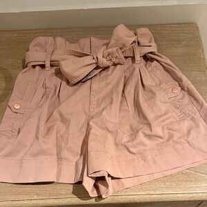Topshop High Waist Blush Belted Shorts